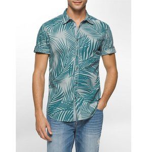Calvin Klein Jeans Fern Print Cuffed Short Sleeve Shirt